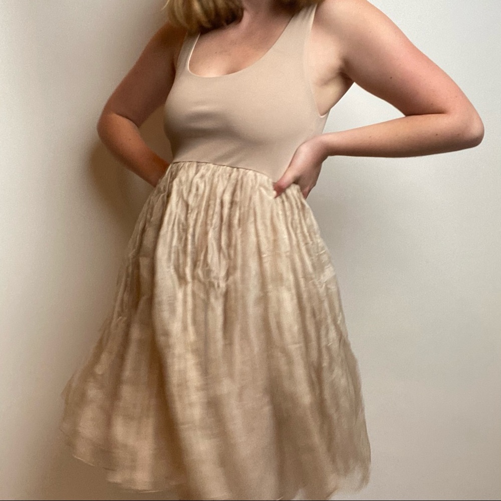 Alice + Olivia Tank Ballerina Dress in Nude/Blush